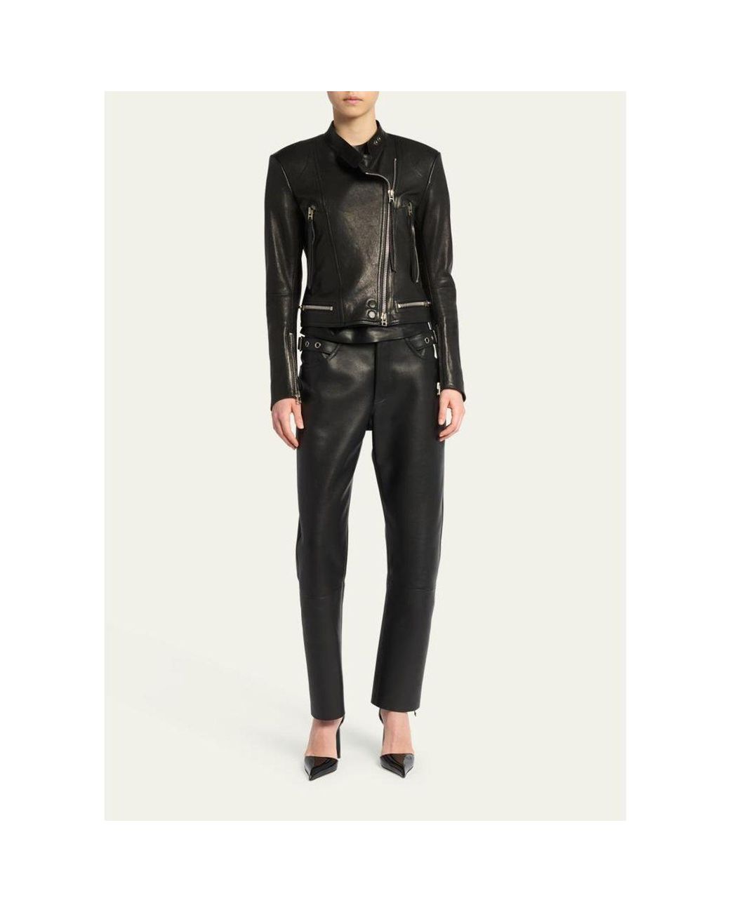 Tom Ford Black Leather Moto Jacket