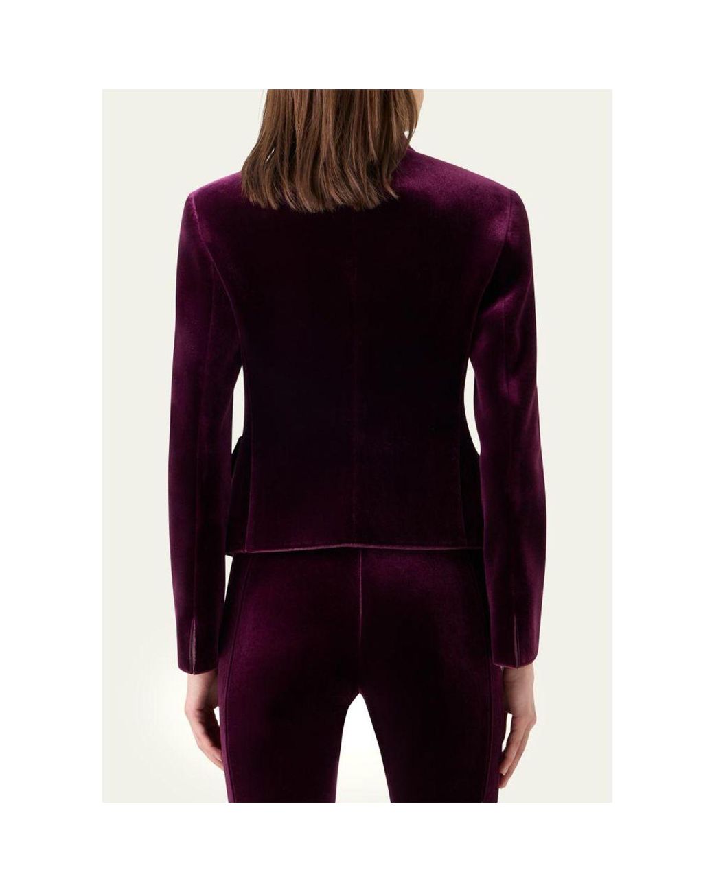 Akris Blue Deva Velvet Single-Breasted Fitted Jacket
