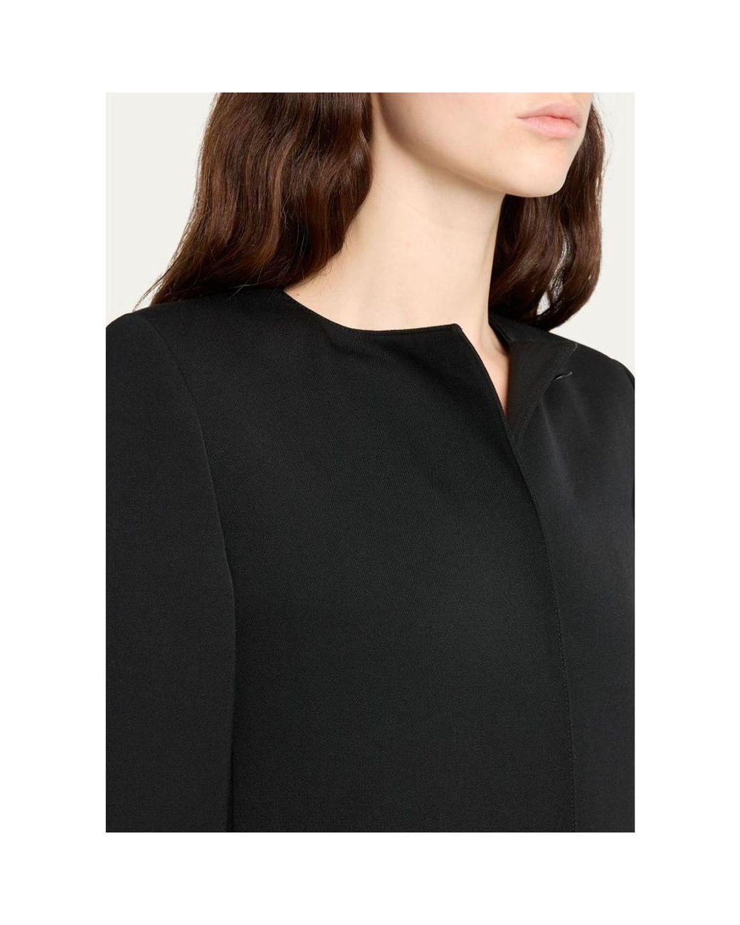 The Row Black Ihami Single-Breasted Wool Collarless Jacket