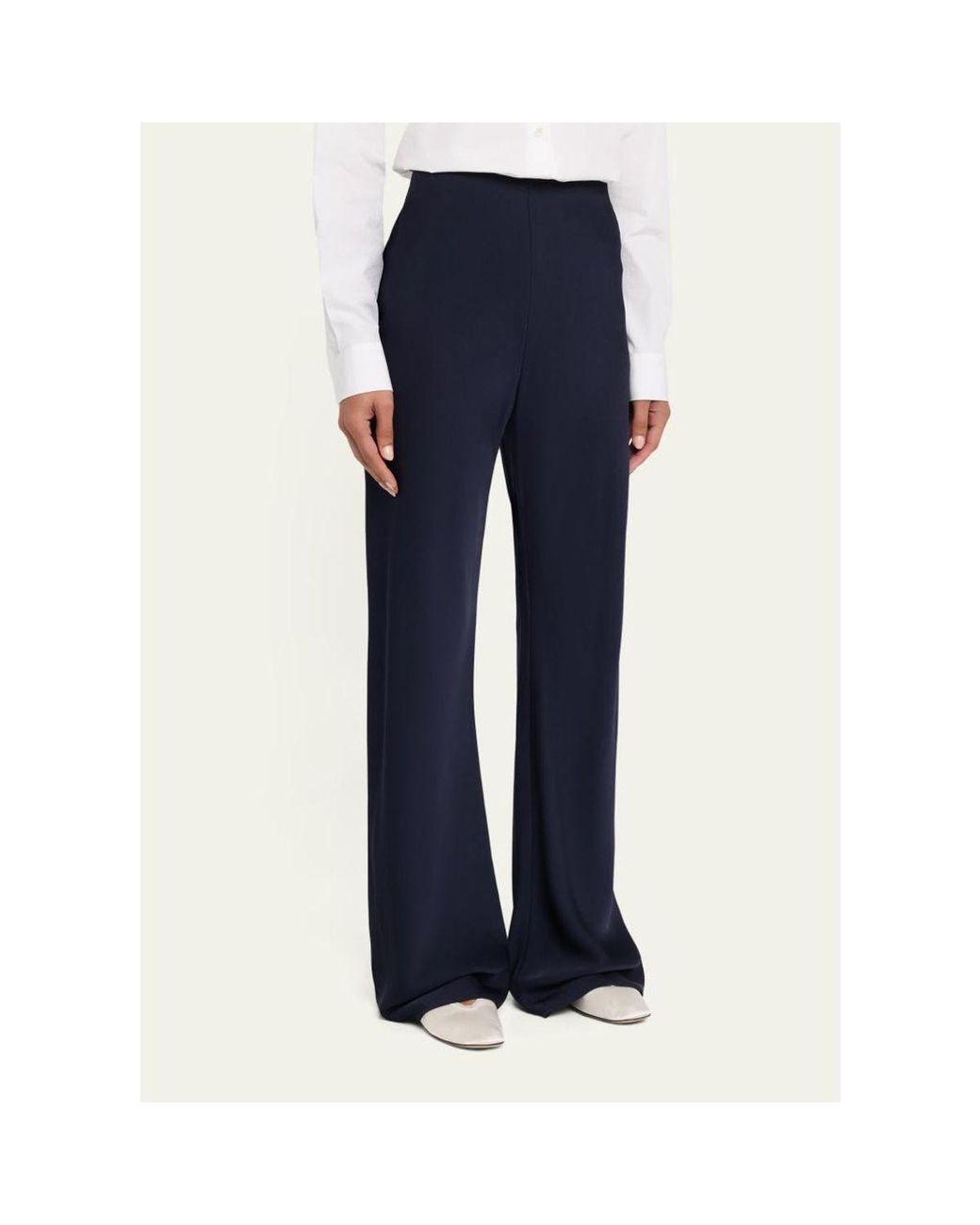 Veronica Beard Blue Braddock Satin Pants