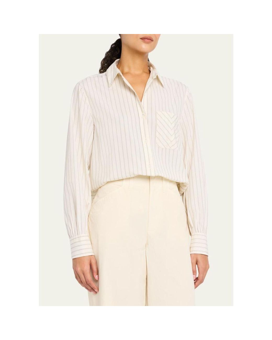 Rag & Bone Natural Maxine Striped Button-Front Shirt