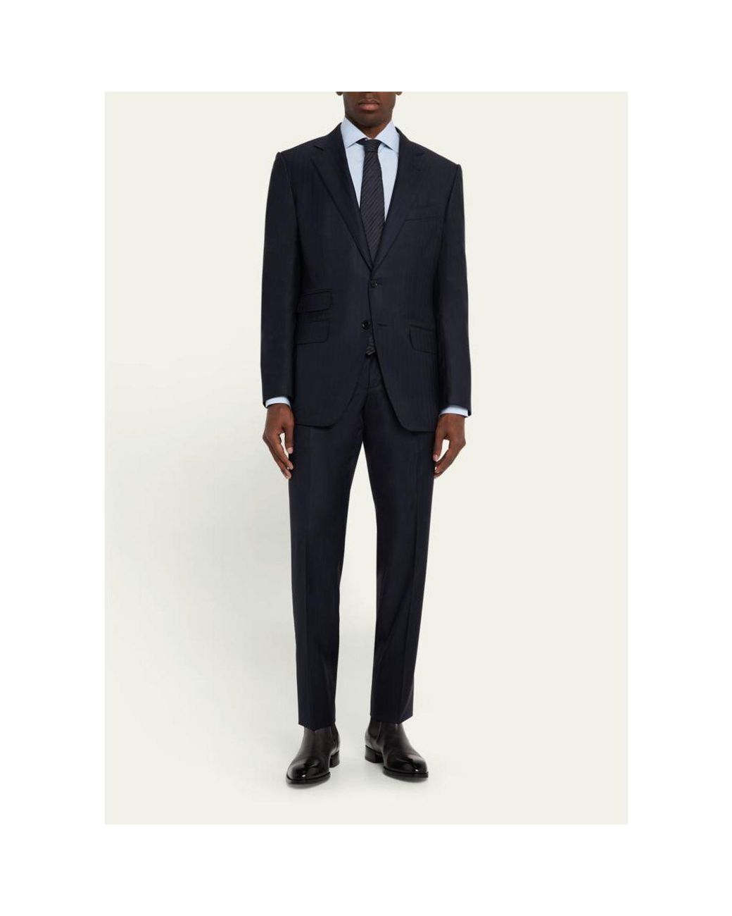 Tom Ford Blue O'Connor Herringbone Suit for men
