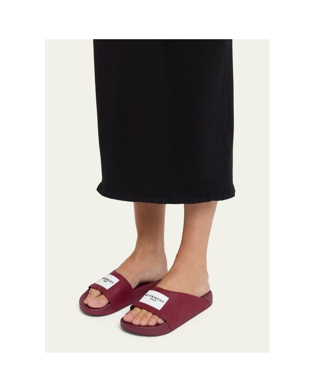 Givenchy Pink Logo Label Slide Sandals