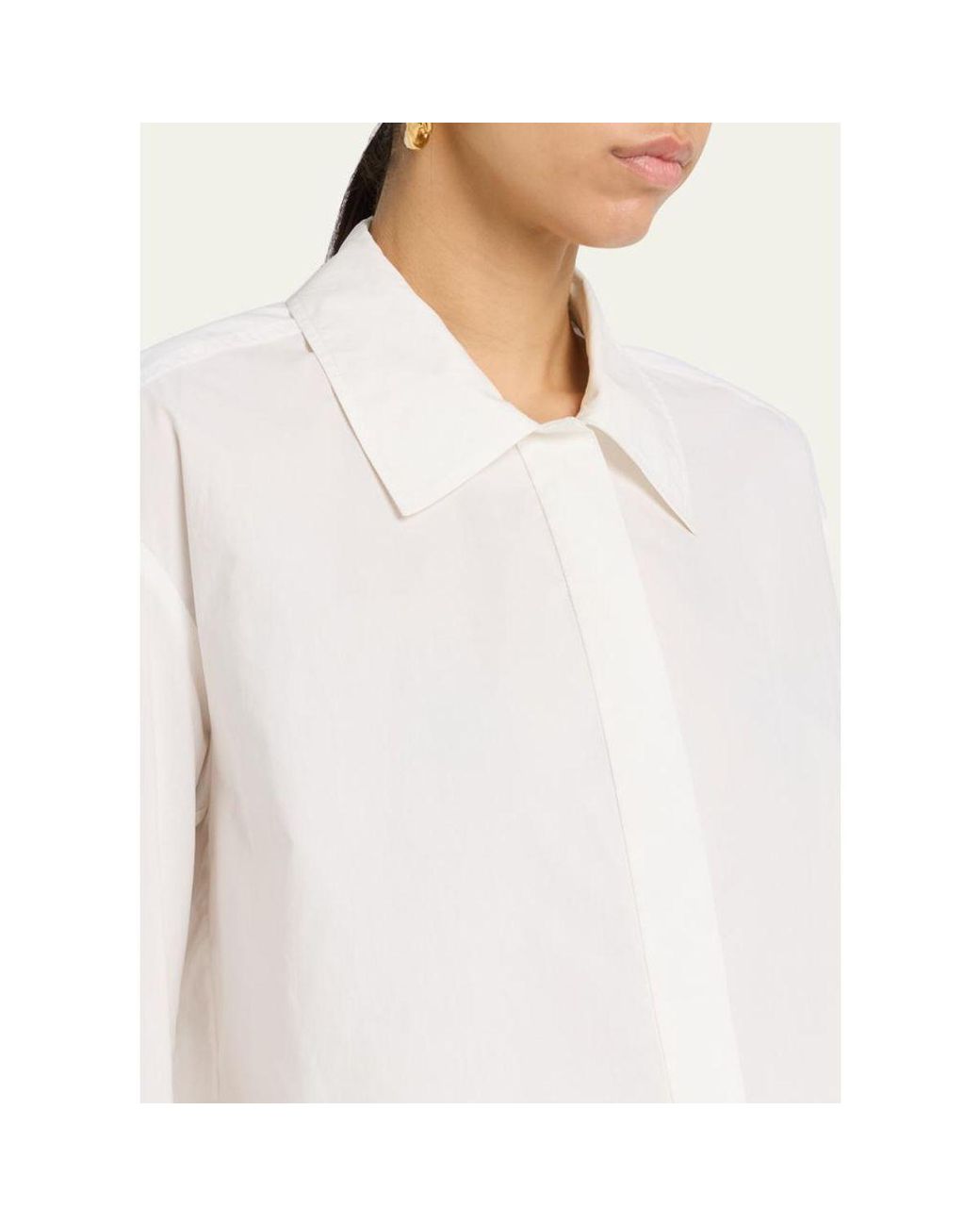 A.L.C. Natural Maude Cropped Button-Front Top