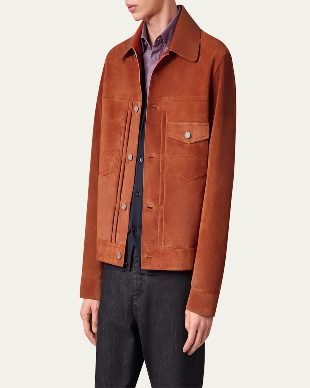 Berluti Suede Trucker Jacket in Brown for Men Lyst