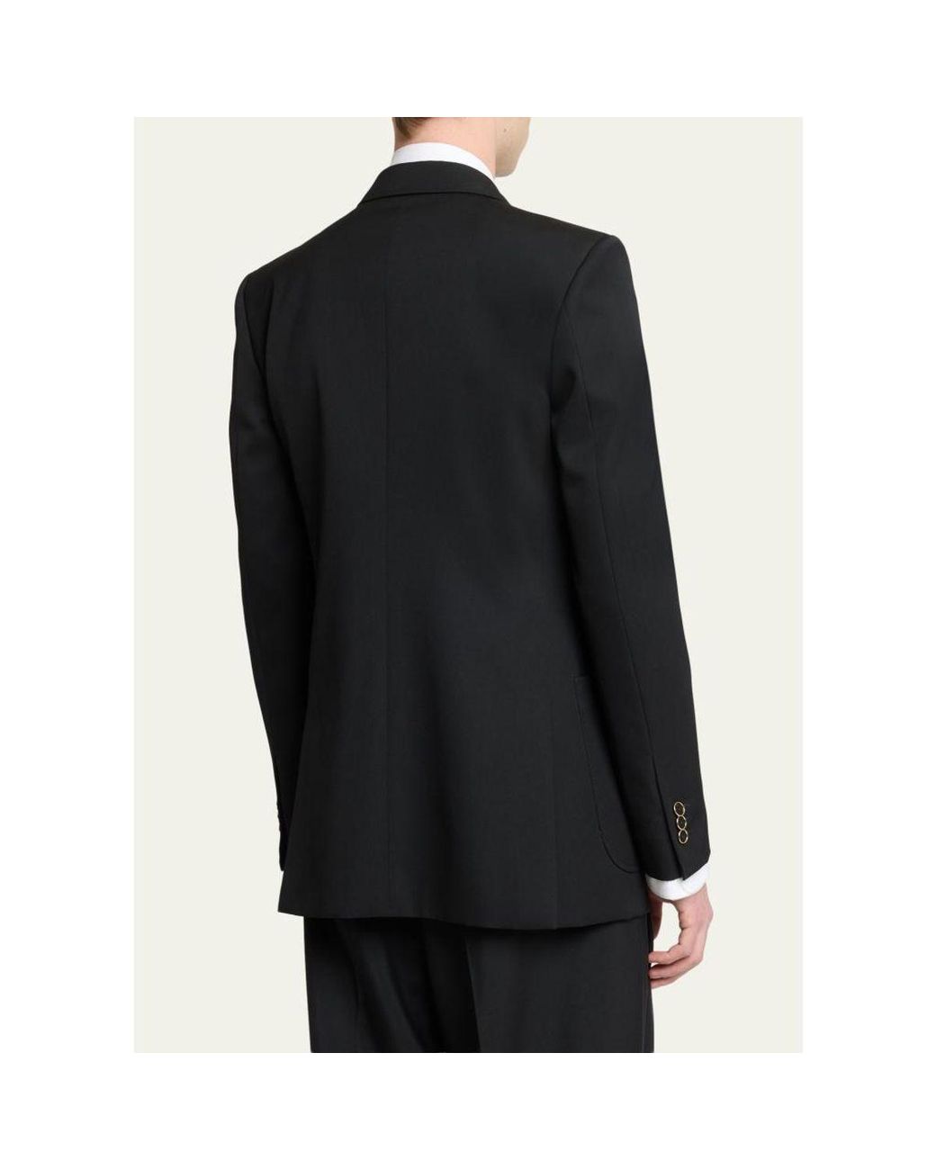 Givenchy Black Wool Gabardine Double-Breasted Jacket for men