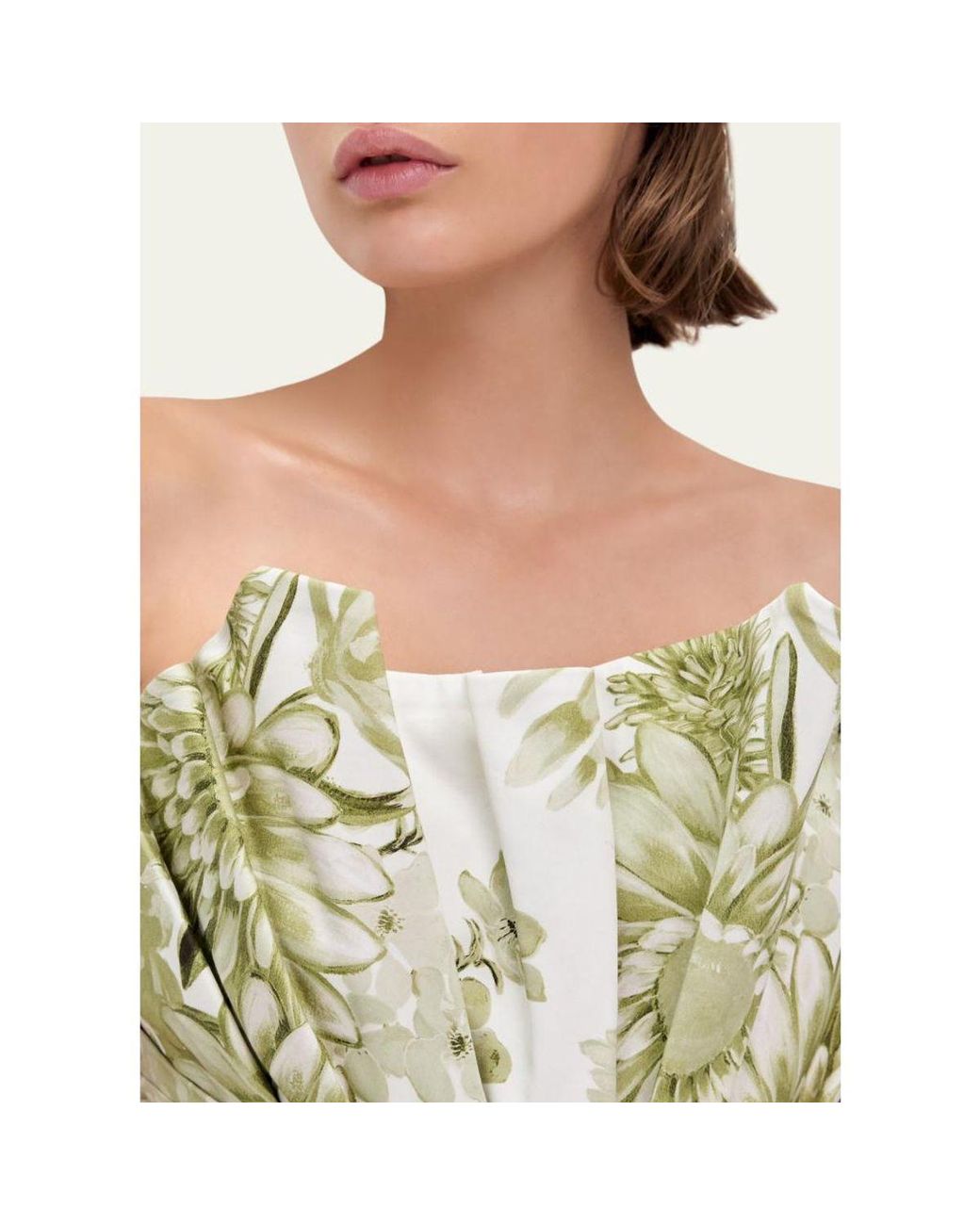 Aje. Green Chromatic Mini Bubble Dress