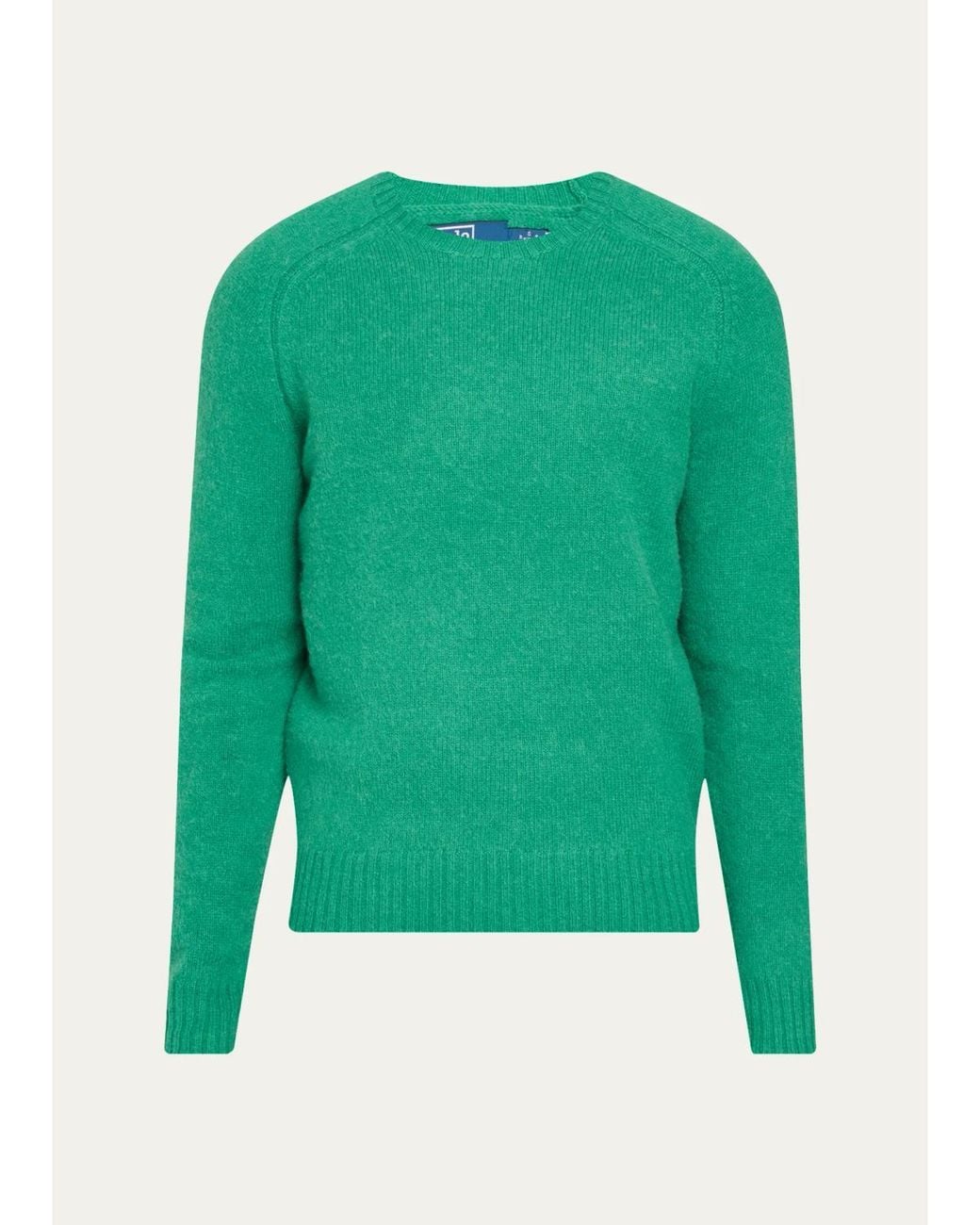 Polo Ralph Lauren Green Suede-Patch Wool-Cashmere Sweater for men