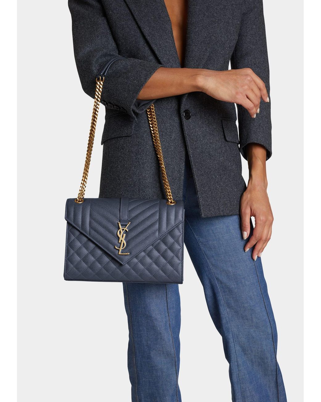 Saint Laurent Triquilt Small Grained Leather Crossbody Bag