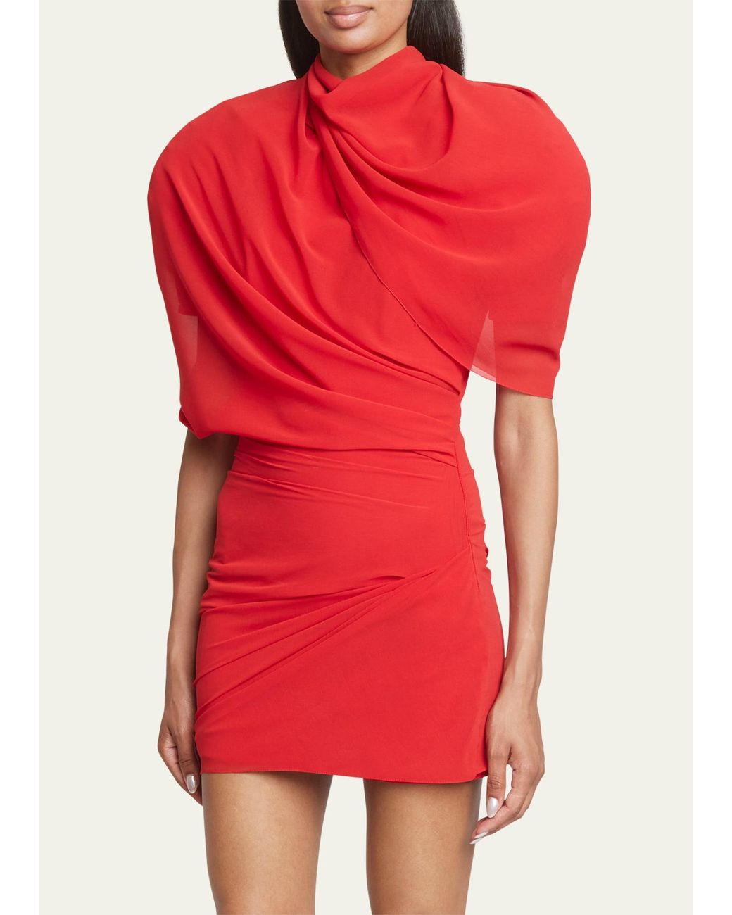 Jacquemus La Robe Castagna Draped Mini Dress in Red Lyst