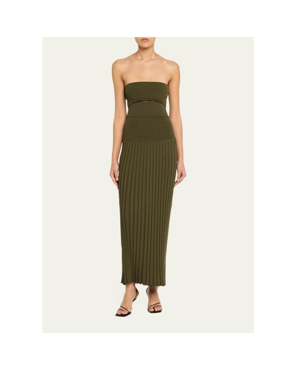 Christopher Esber Green Slashed Compact Knit Dress