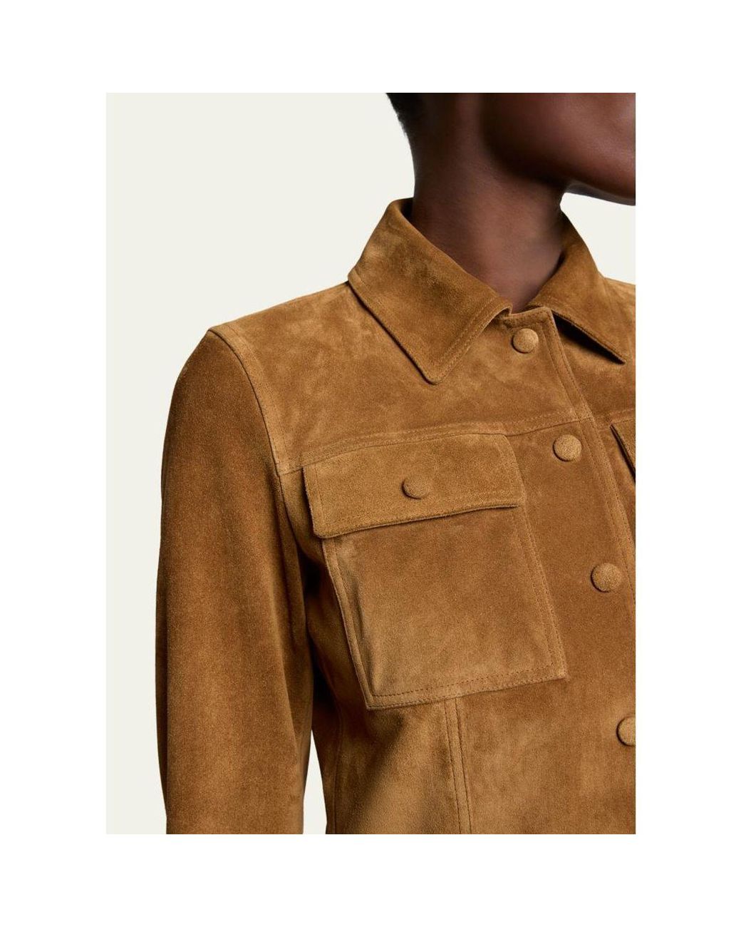 Saint Laurent Natural Belted Suede Jacket