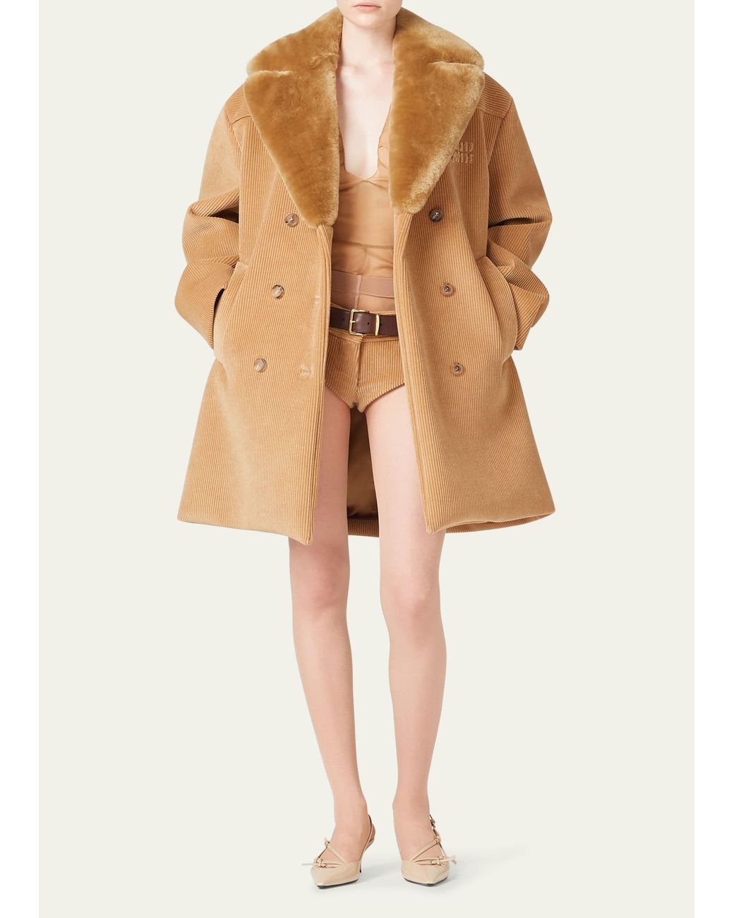 Miu miu hotsell camel coat