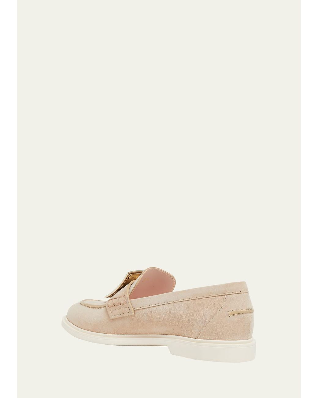 Mini Broche suede loafers