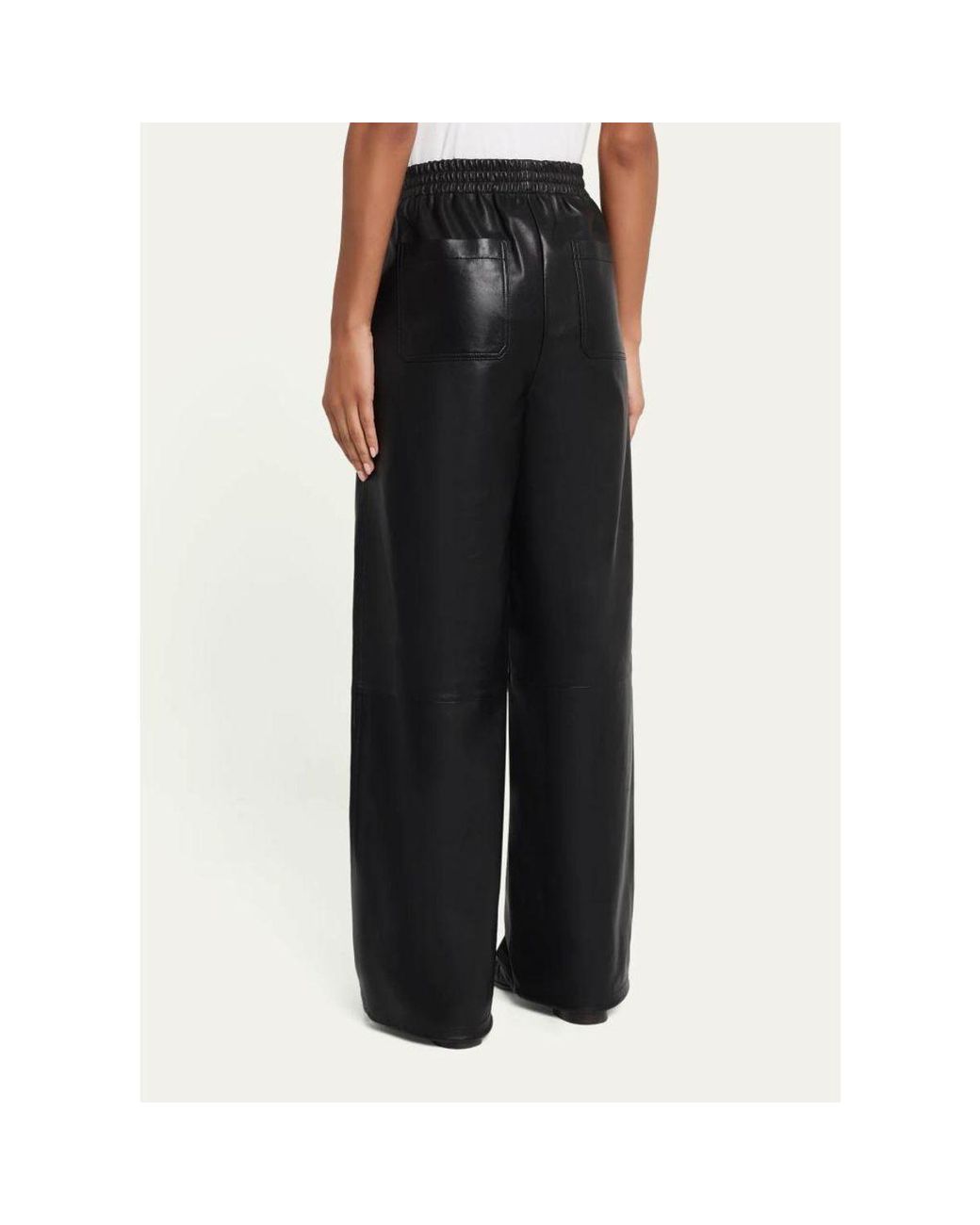 Jonathan Simkhai Black Corrine Leather Pull-On Pants