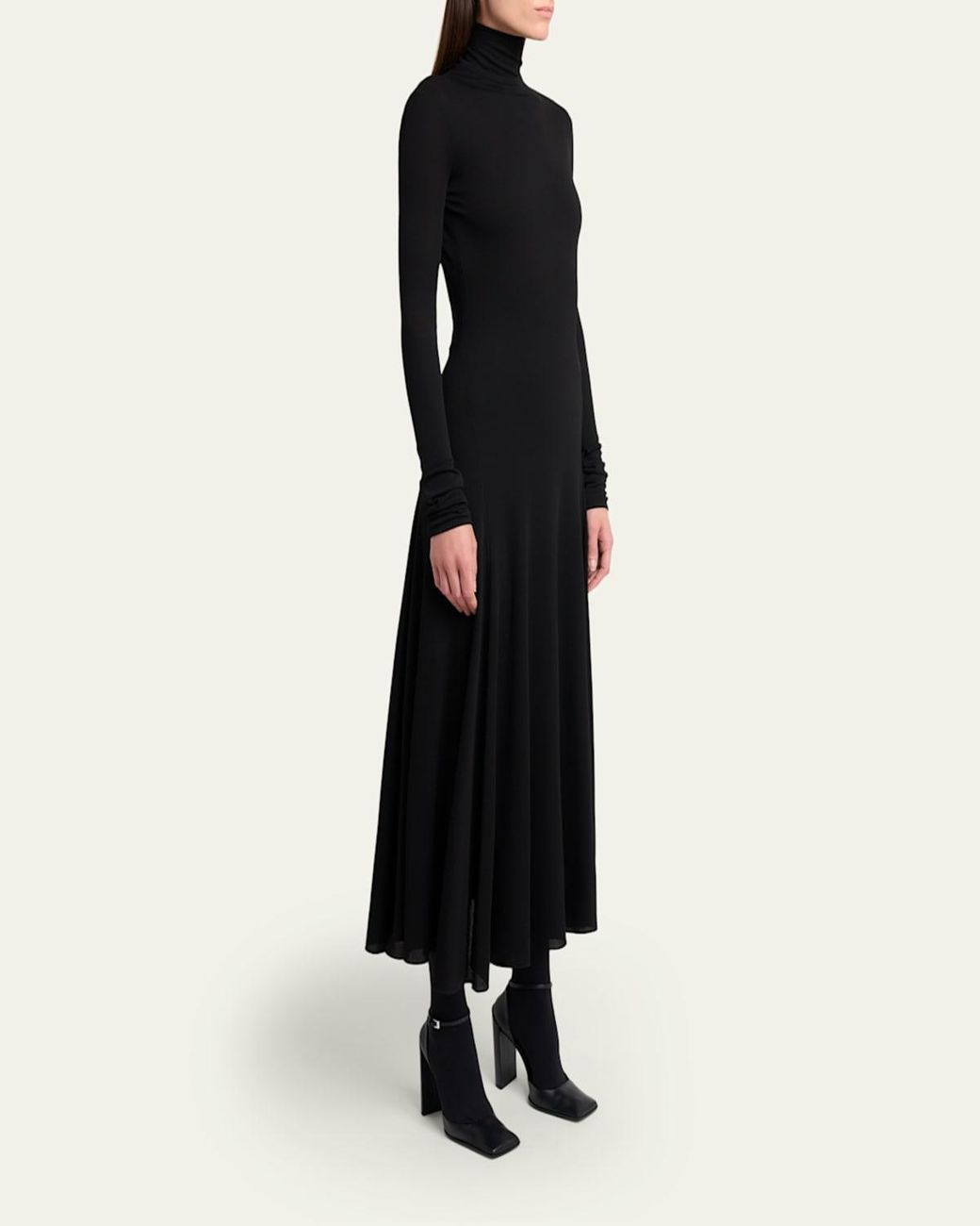 chinese dress ladies Black Turtleneck Bodycon Maxi Dress main image 1