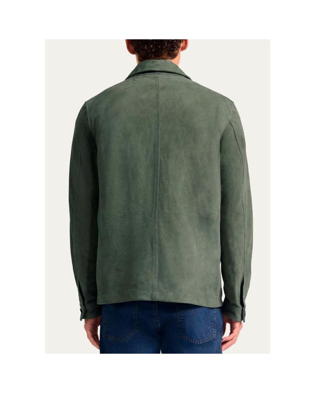 Frescobol Carioca Green Suede Chore Jacket for men