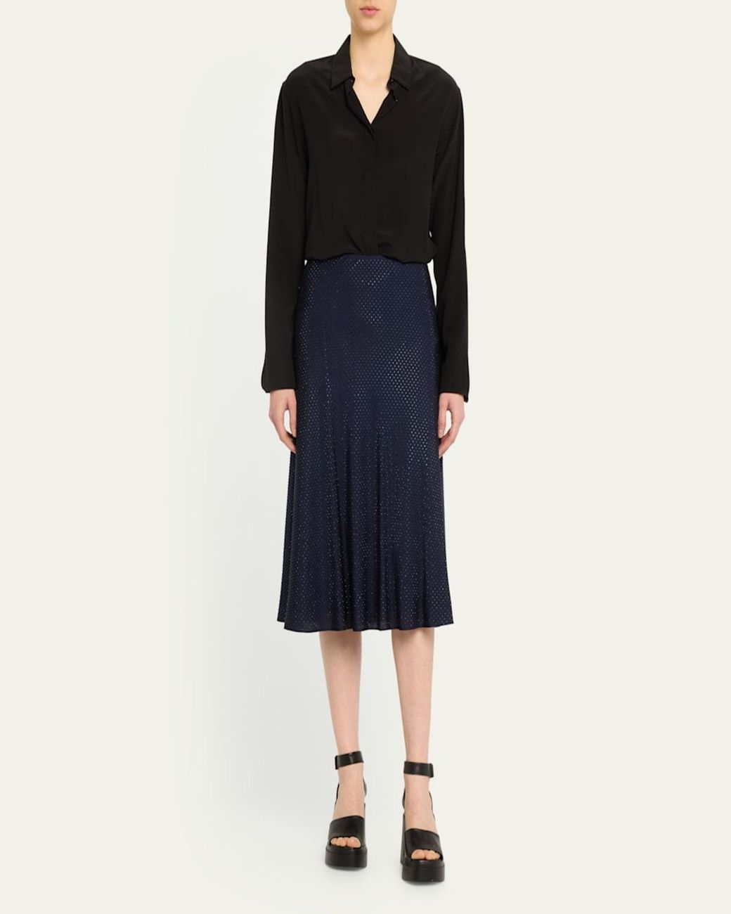 Kobi Halperin Dallas Rhinestone A Line Midi Skirt in Blue Lyst