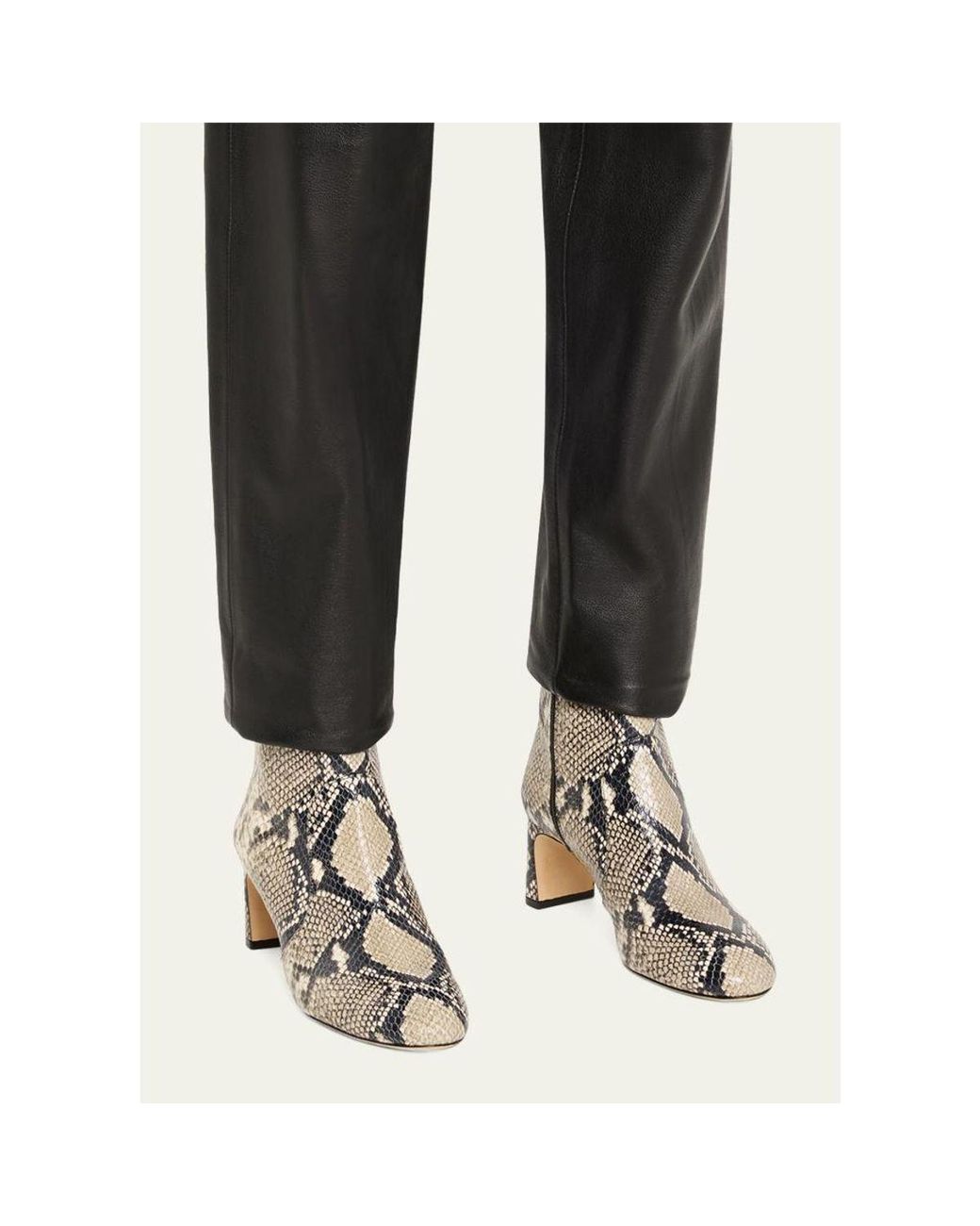 Stuart Weitzman Natural Babette-Printed Leather Booties