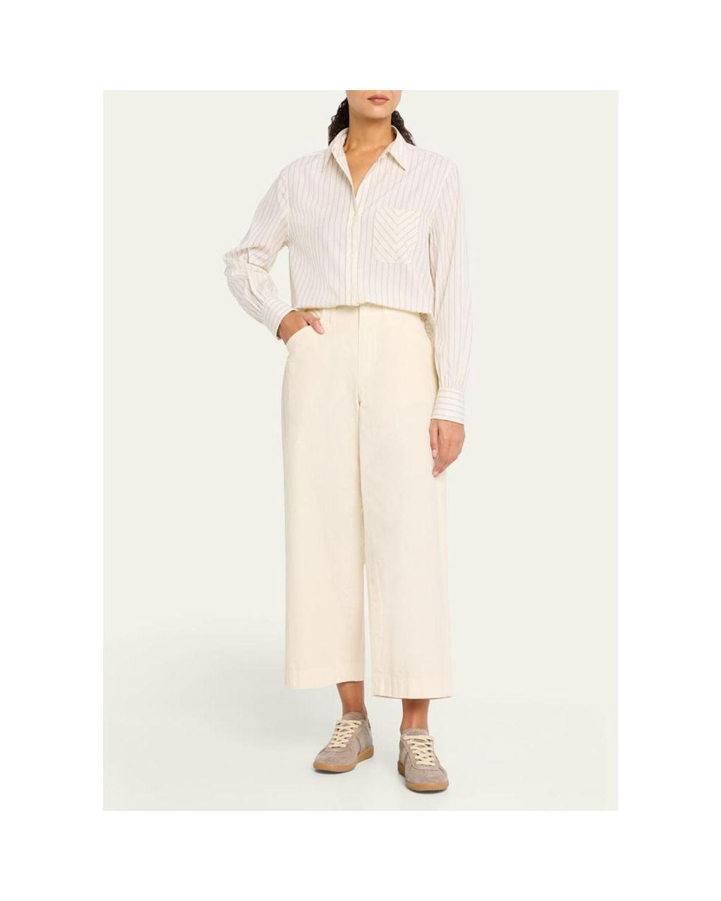 Rag & Bone Natural Maxine Striped Button-Front Shirt