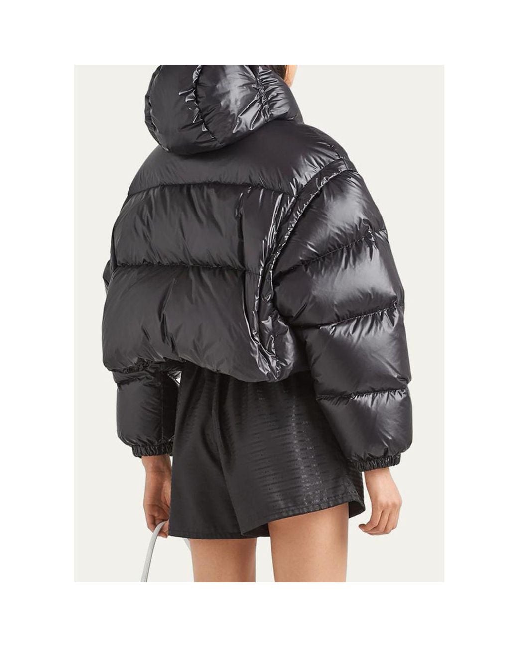 Prada Black Re-Nylon Transformable Hooded Down Jacket