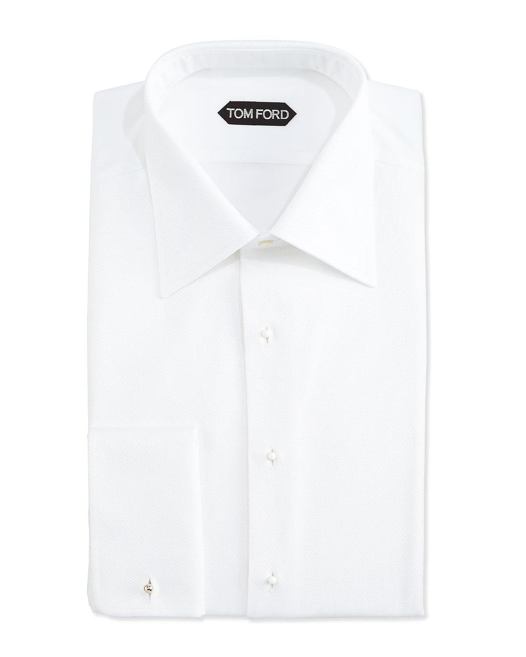 Lyst - Tom Ford Pique Woven Tuxedo Shirt in White for Men - Save 45.0%