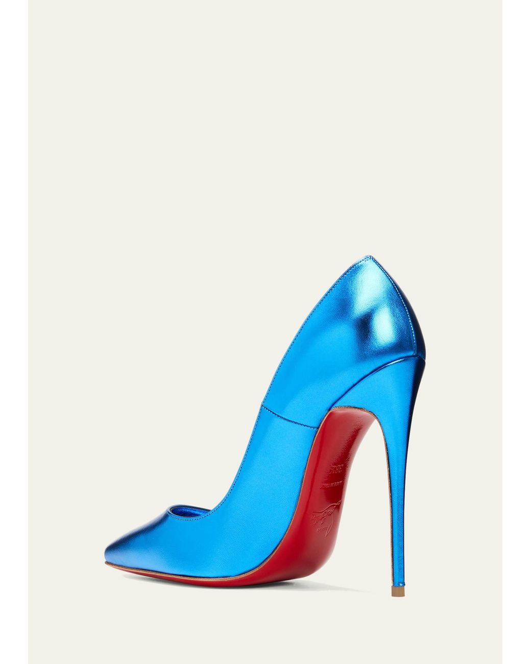 Christian Louboutin So Kate 100 Crinkled Metallic-leather Pumps