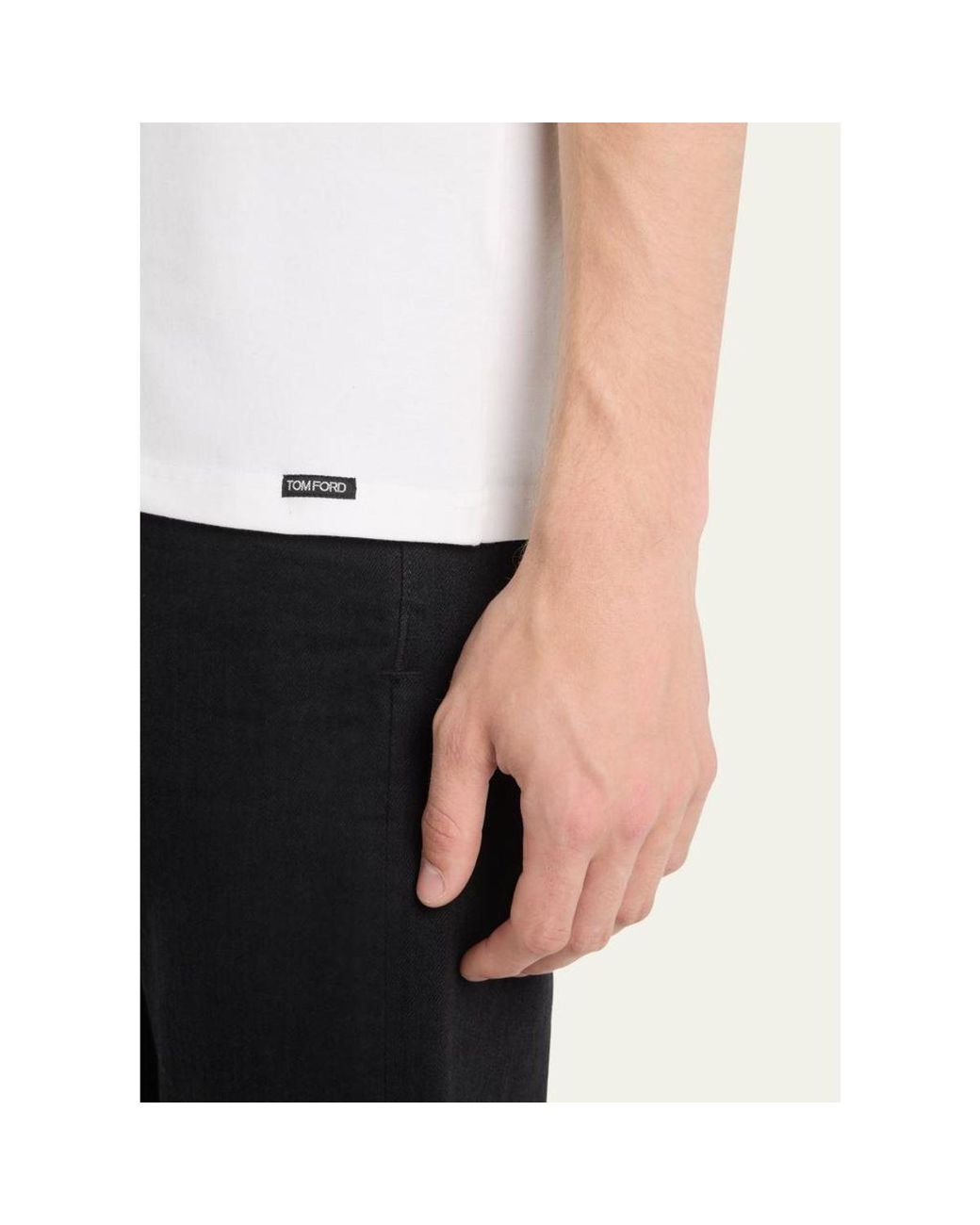 Tom Ford White Solid Stretch Jersey T-Shirt for men