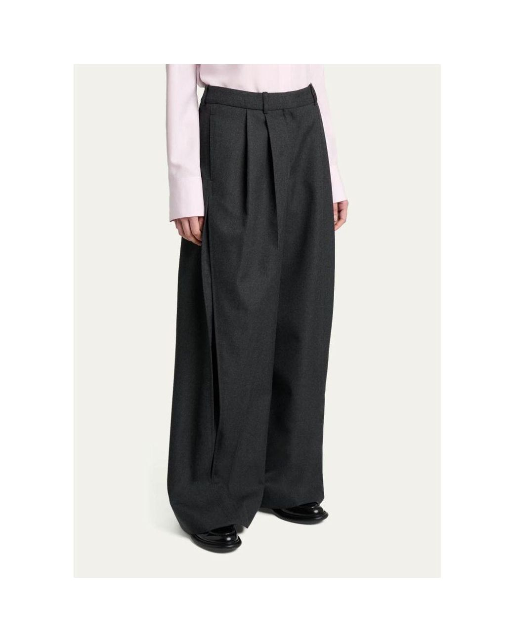 Givenchy Gray Wool Pleated Balloon Pants