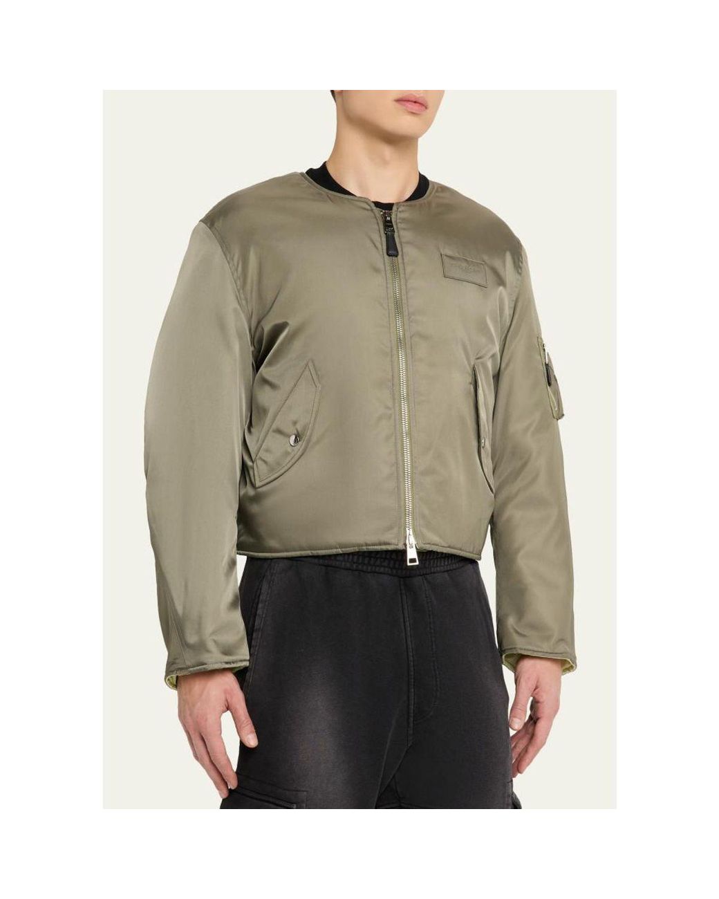 Givenchy Natural Couture Seam Nylon Bomber With Logo Patch for men