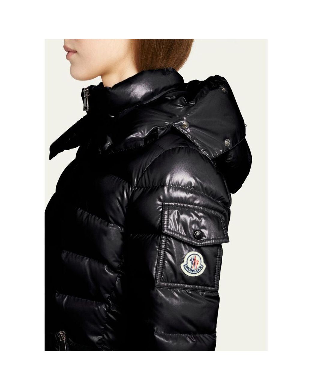 Moncler Black Badyf Faux Fur-Trimmed Hooded Short Down Jacket