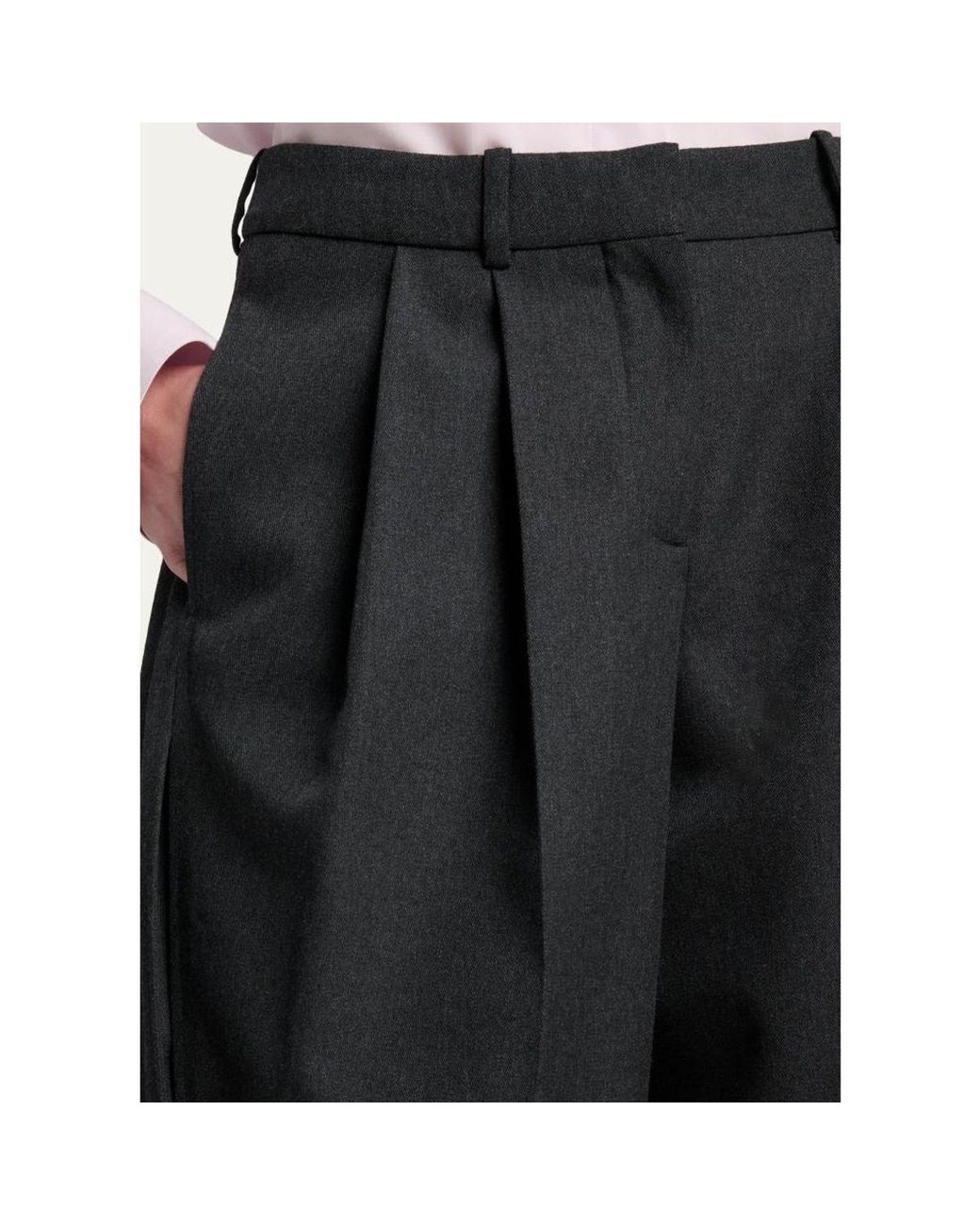 Givenchy Gray Wool Pleated Balloon Pants