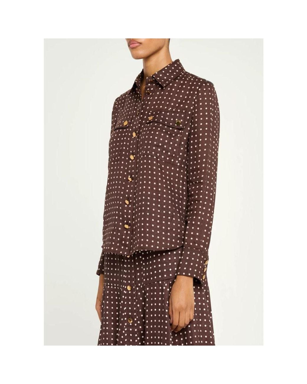 Zimmermann Brown Dotted Cargo Shirt