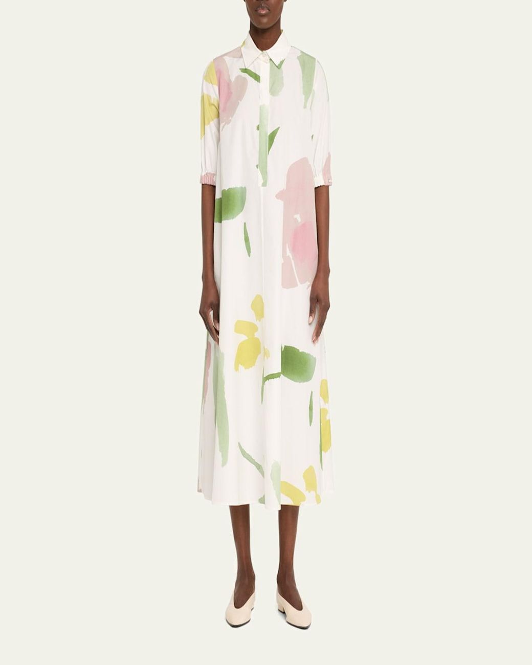 ◆MAX MARA 最新作◆Eulalia ドレス/White◆ Max Mara Eulalia cotton-blend midi shirt dress Max Mara