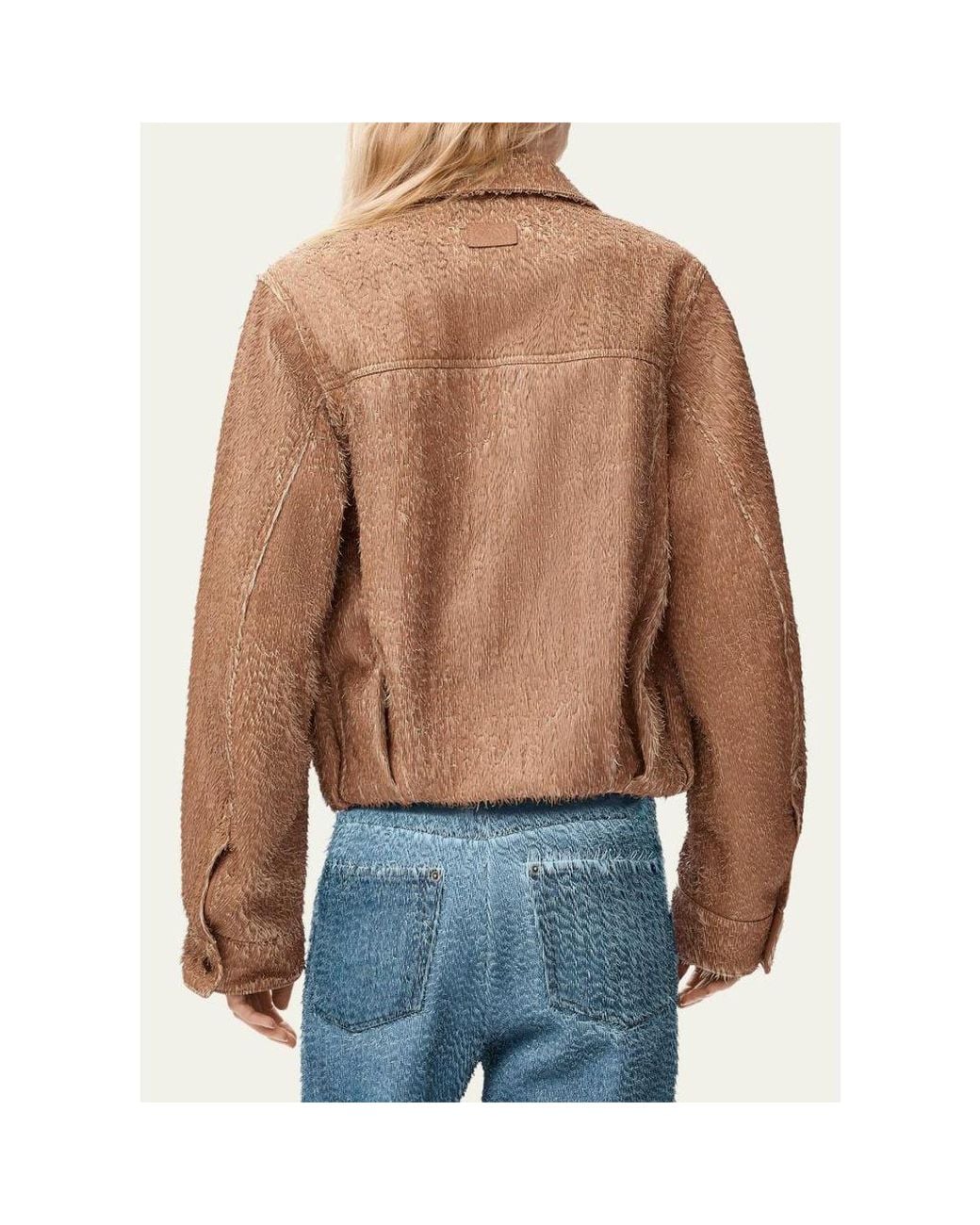 Loewe Natural Fringed Leather Balloon Jacket