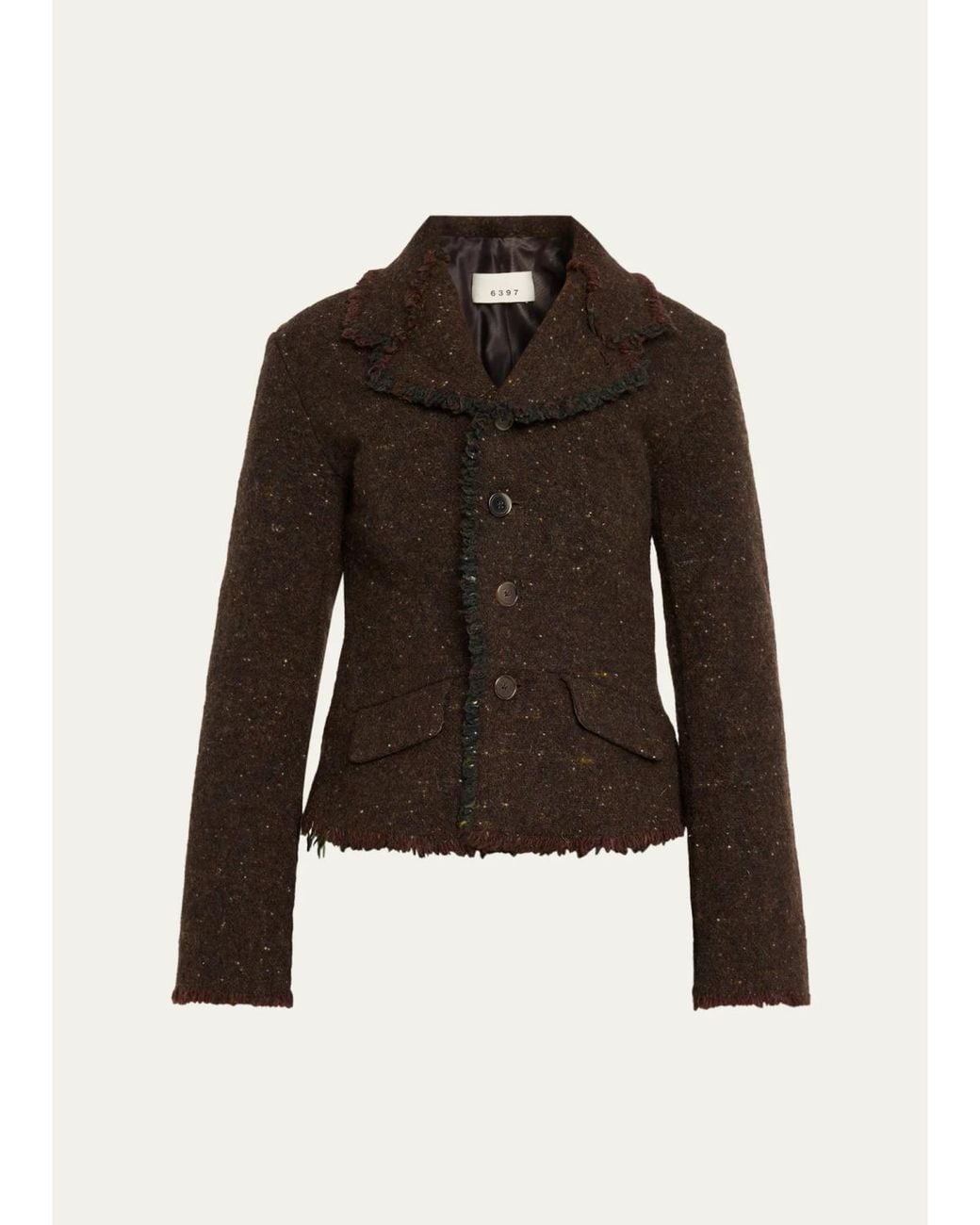 6397 Brown Rawedge Tweed Jacket