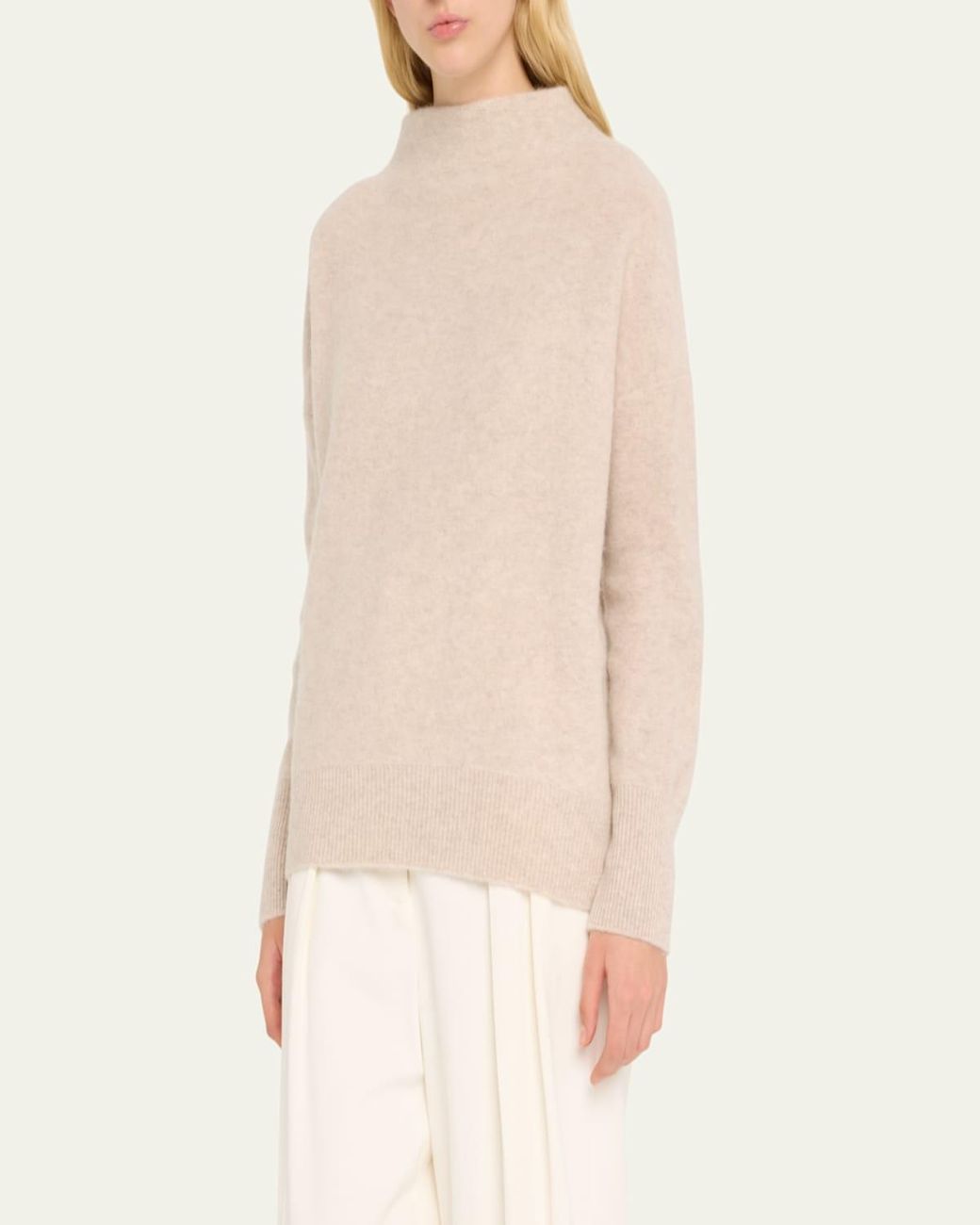 Vince Natural Boiled Cashmere Turtleneck Pullover