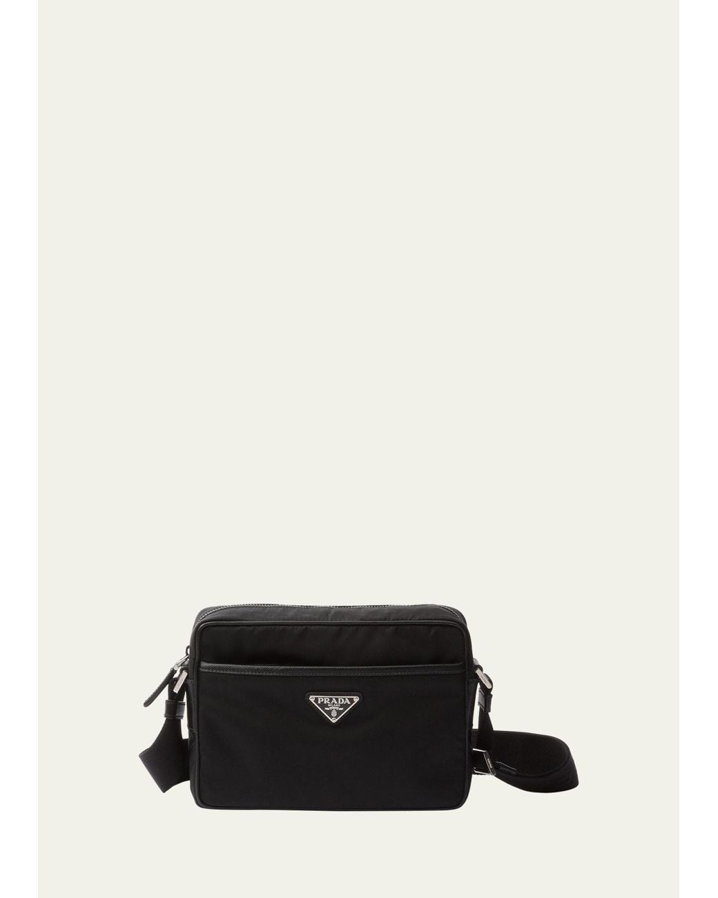 BUCKET BAG 19 IN BEIGE RE-NYLON AND SAFFIANO LEATHER HANDLE main image 1