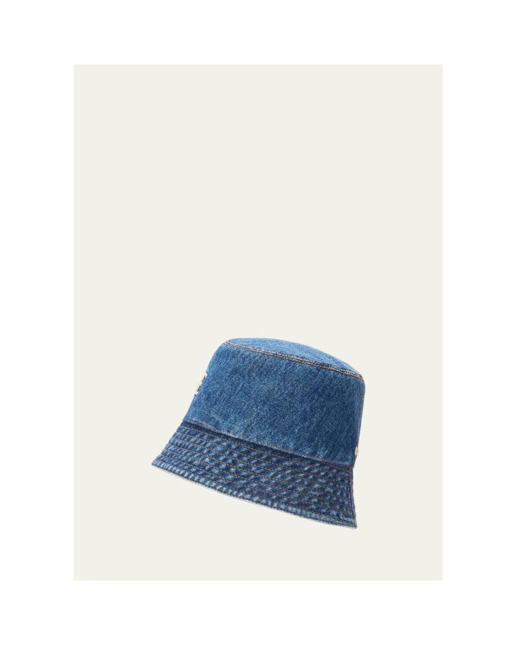 Loewe Blue Logo Denim Bucket Hat