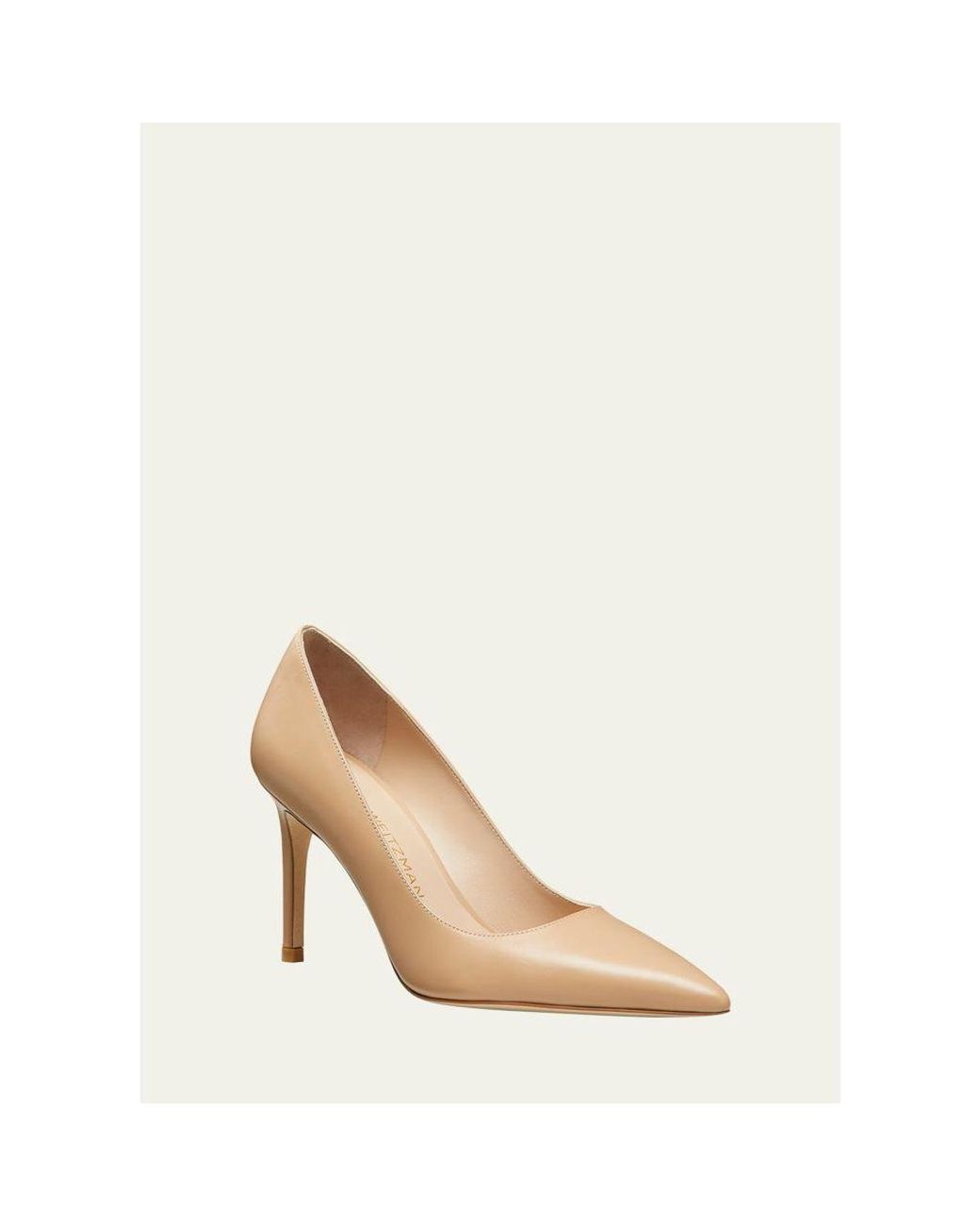 Stuart Weitzman Natural Stuart Power 85 Leather Pumps