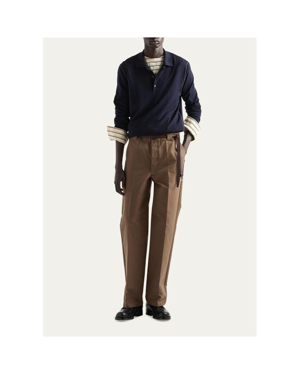 Prada Natural Technical Canvas Cotton Pants for men