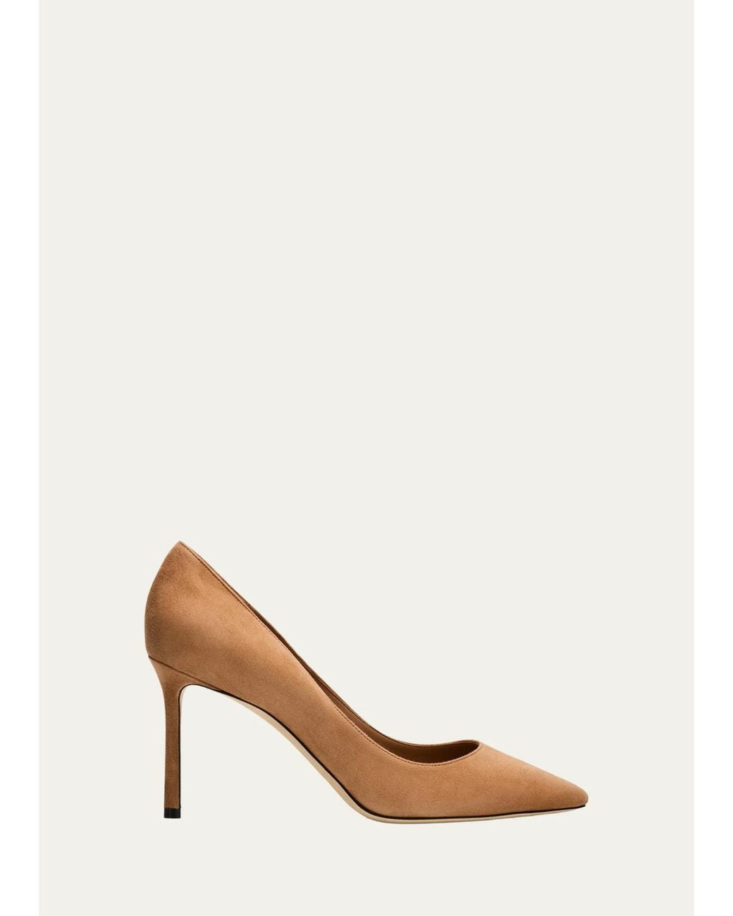 Jimmy Choo 85Mm Romy Suede Pumps in Natural | Lyst