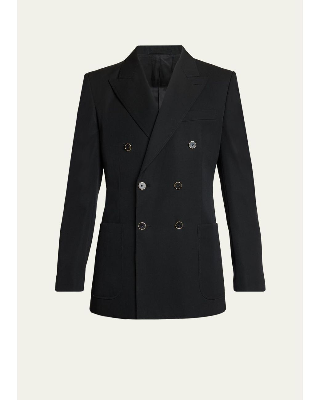 Givenchy Black Wool Gabardine Double-Breasted Jacket for men