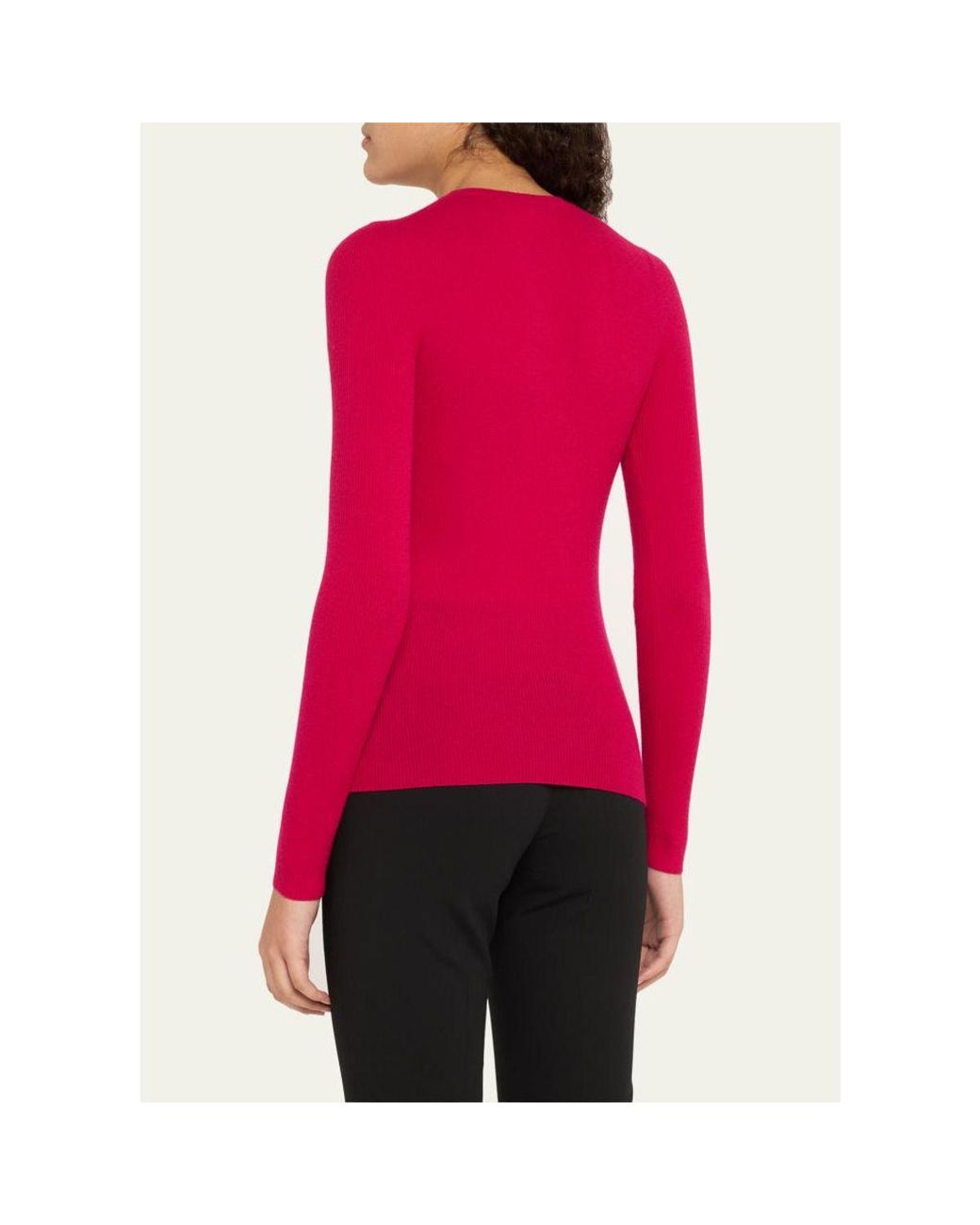Michael Kors Black Hutton Ribbed Cashmere Pullover