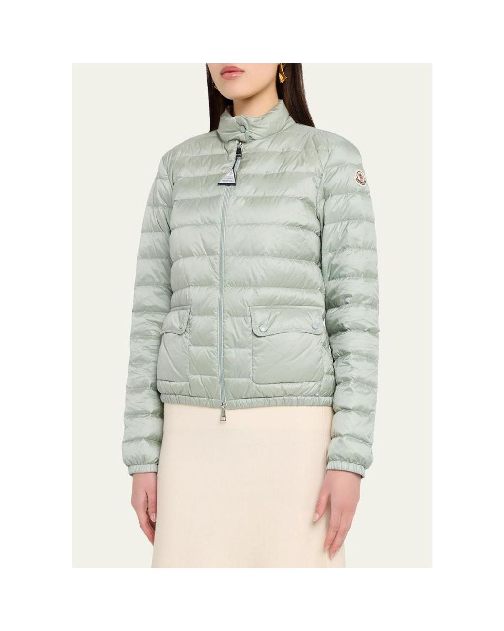 Moncler Blue Lans Short Down Jacket