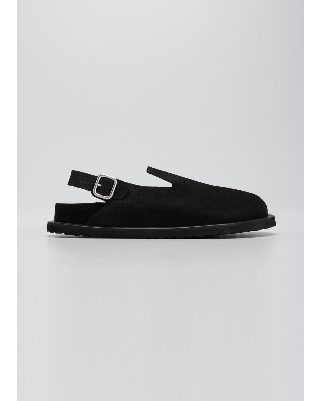 Jil Sander X Birkenstock Berlin Suede Clog Mules in Black for Men | Lyst