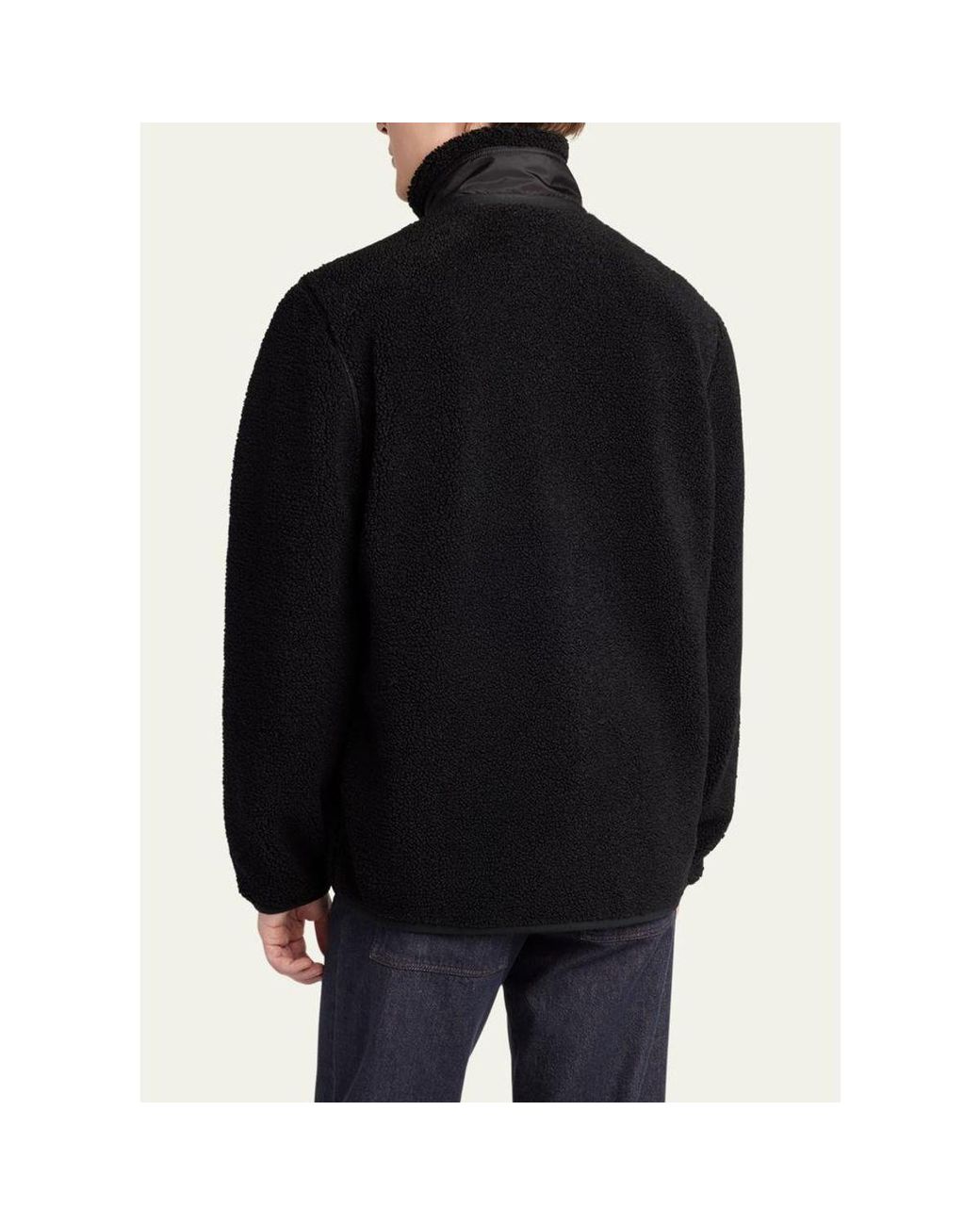 Moncler Black Teddy Boucle Full-Zip Jacket for men