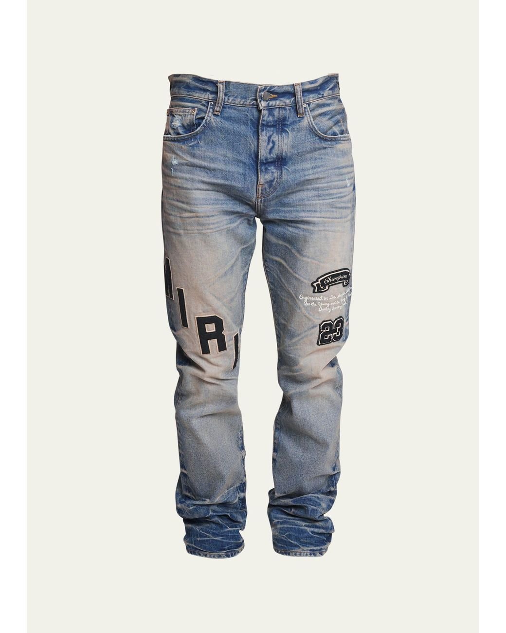 Amiri Hockey Logo Relaxed Jeans in Blue for Men | Lyst