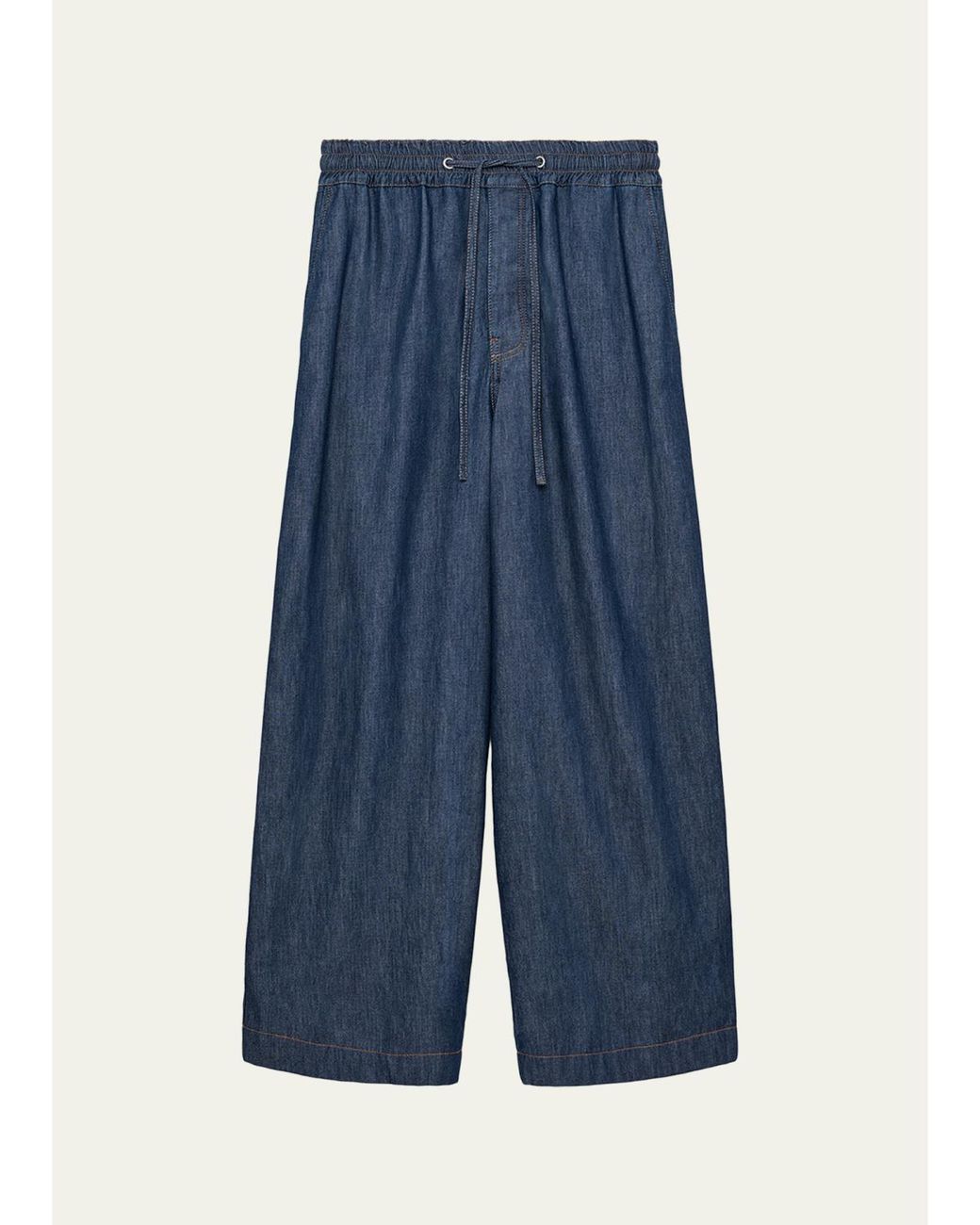 Loewe Blue Denim Drawstring Trousers for men