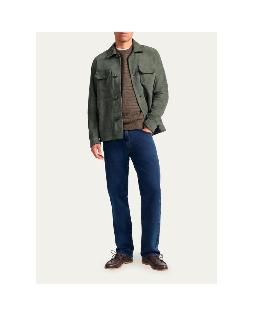 Frescobol Carioca Green Suede Chore Jacket for men